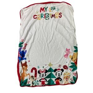 Disney Mickey & Friends My 1st Christmas Baby Crib Play Floor Blanket Multicolor